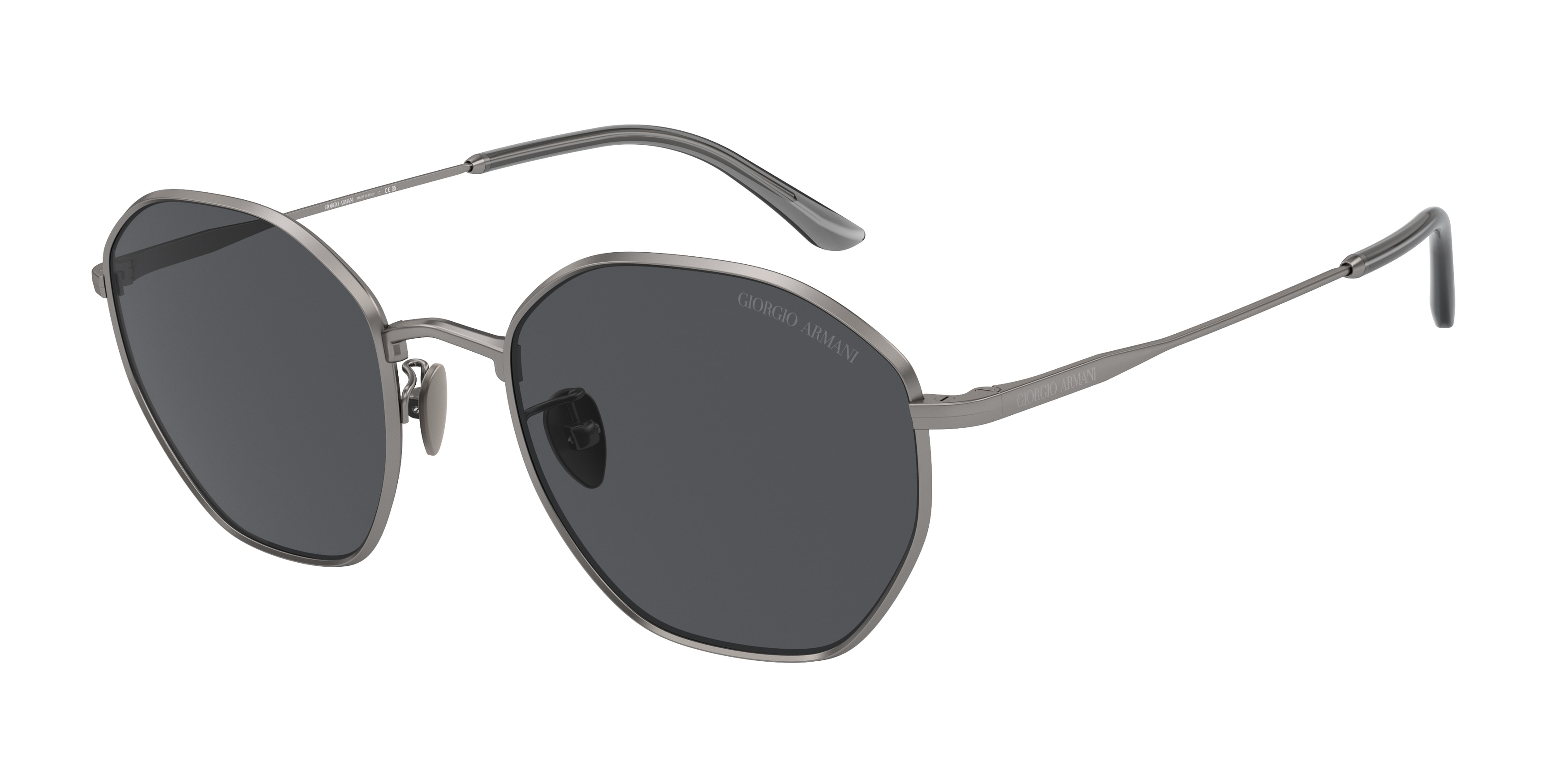 Giorgio Armani Herren AR6150 300387 Sonnenbrillen Metall Grau Grau Quadratisch Normal-image